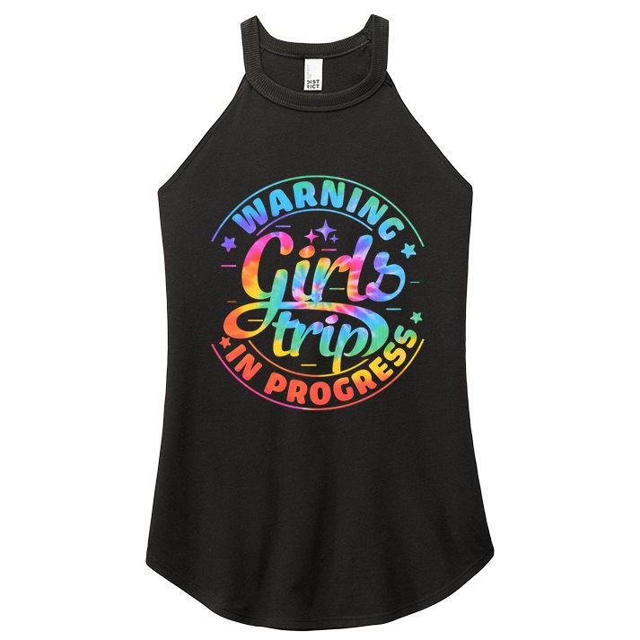 Girl Trip In Progress Tie Dye Women's Perfect Tri Rocker Tank