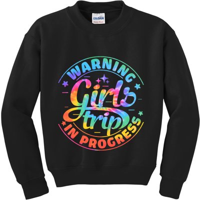 Girl Trip In Progress Tie Dye Kids Sweatshirt