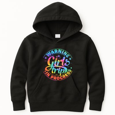 Girl Trip In Progress Tie Dye Kids Hoodie