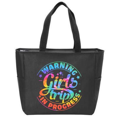 Girl Trip In Progress Tie Dye Zip Tote Bag