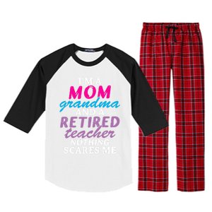 Grandma Teachers I'm A Mom Grandma And A Retired Teacher Gift Raglan Sleeve Pajama Set