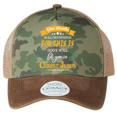 Give Thanks In All Circumstances For This Is God's Will Gift Legacy Tie Dye Trucker Hat