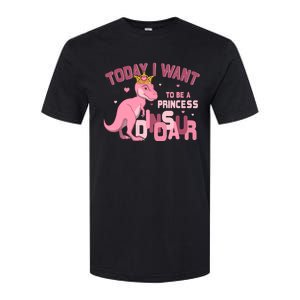 Girl Today I Want To Be A Princess A Pink Dinosaur TRex Softstyle® CVC T-Shirt