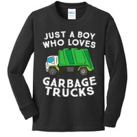 Garbage Truck Just A Boy Who Loves Garbage Trucks Kids Long Sleeve Shirt