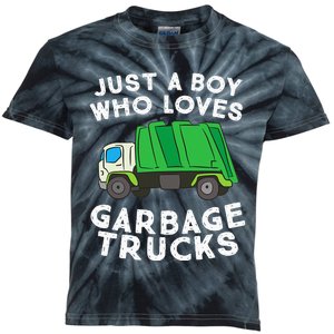 Garbage Truck Just A Boy Who Loves Garbage Trucks Kids Tie-Dye T-Shirt