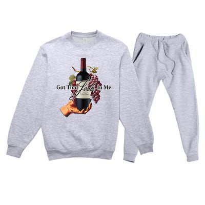 Got That Josh Wine In Me Premium Crewneck Sweatsuit Set