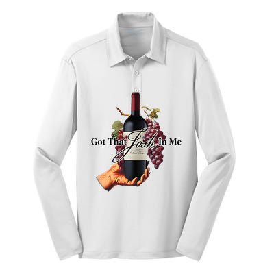 Got That Josh Wine In Me Silk Touch Performance Long Sleeve Polo