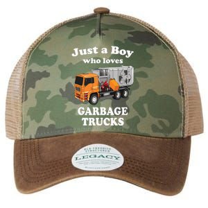 Garbage Truck Just A Boy Who Loves Garbage Trucks Legacy Tie Dye Trucker Hat