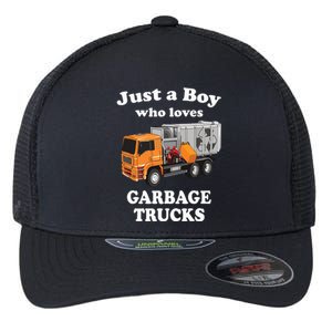 Garbage Truck Just A Boy Who Loves Garbage Trucks Flexfit Unipanel Trucker Cap