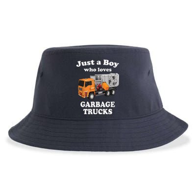 Garbage Truck Just A Boy Who Loves Garbage Trucks Sustainable Bucket Hat