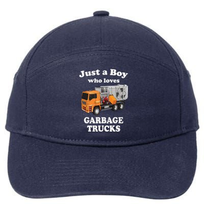 Garbage Truck Just A Boy Who Loves Garbage Trucks 7-Panel Snapback Hat