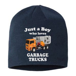 Garbage Truck Just A Boy Who Loves Garbage Trucks Sustainable Beanie