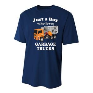 Garbage Truck Just A Boy Who Loves Garbage Trucks Youth Performance Sprint T-Shirt