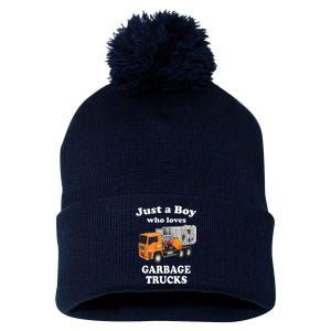 Garbage Truck Just A Boy Who Loves Garbage Trucks Pom Pom 12in Knit Beanie