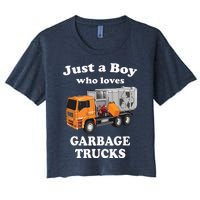 Garbage Truck Just A Boy Who Loves Garbage Trucks Women's Crop Top Tee