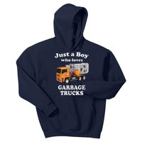 Garbage Truck Just A Boy Who Loves Garbage Trucks Kids Hoodie