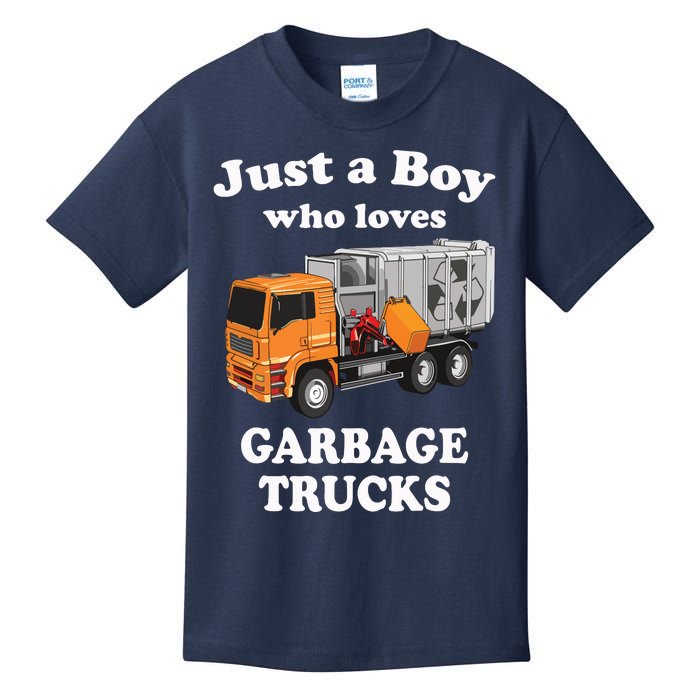 Garbage Truck Just A Boy Who Loves Garbage Trucks Kids T-Shirt