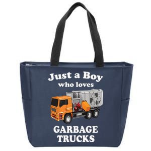 Garbage Truck Just A Boy Who Loves Garbage Trucks Zip Tote Bag