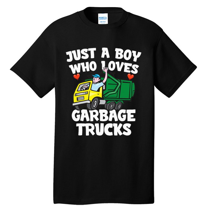 Garbage Truck Just A  Who Loves Garbage Trucks Tall T-Shirt