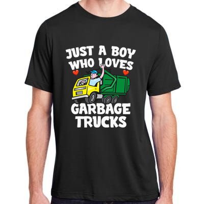 Garbage Truck Just A  Who Loves Garbage Trucks Adult ChromaSoft Performance T-Shirt