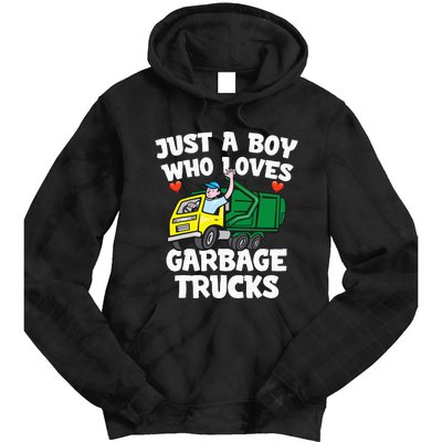 Garbage Truck Just A  Who Loves Garbage Trucks Tie Dye Hoodie