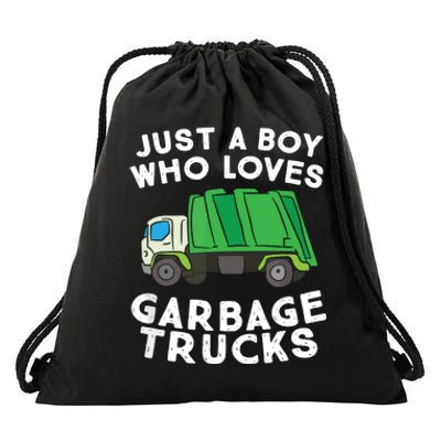 Garbage Truck Just A Boy Who Loves Garbage Trucks Drawstring Bag