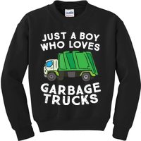 Garbage Truck Just A Boy Who Loves Garbage Trucks Kids Sweatshirt