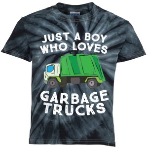 Garbage Truck Just A Boy Who Loves Garbage Trucks Kids Tie-Dye T-Shirt