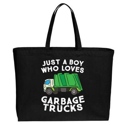 Garbage Truck Just A Boy Who Loves Garbage Trucks Cotton Canvas Jumbo Tote