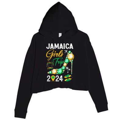 Girl Trip Jamaica 2024 Weekend Summer Vacation Trip Crop Fleece Hoodie