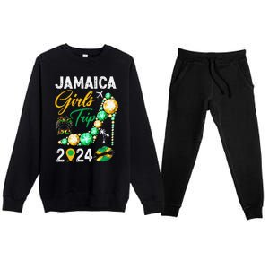 Girl Trip Jamaica 2024 Weekend Summer Vacation Trip Premium Crewneck Sweatsuit Set