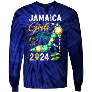 Girl Trip Jamaica 2024 Weekend Summer Vacation Trip Tie-Dye Long Sleeve Shirt