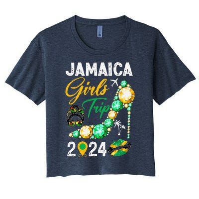 Girl Trip Jamaica 2024 Weekend Summer Vacation Trip Women's Crop Top Tee