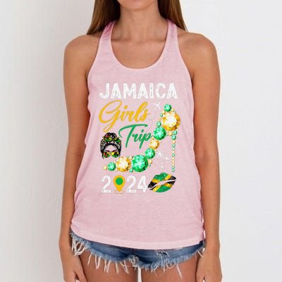 Girl Trip Jamaica 2024 Weekend Summer Vacation Trip Women's Knotted Racerback Tank