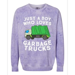 Garbage Truck Just A Boy Who Loves Garbage Trucks Colorblast Crewneck Sweatshirt