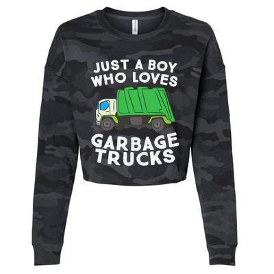 Garbage Truck Just A Boy Who Loves Garbage Trucks Cropped Pullover Crew