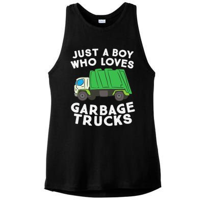 Garbage Truck Just A Boy Who Loves Garbage Trucks Ladies PosiCharge Tri-Blend Wicking Tank