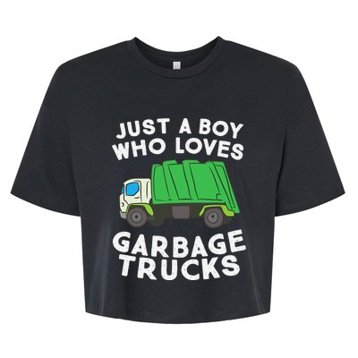 Garbage Truck Just A Boy Who Loves Garbage Trucks Bella+Canvas Jersey Crop Tee