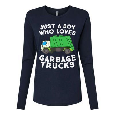 Garbage Truck Just A Boy Who Loves Garbage Trucks Womens Cotton Relaxed Long Sleeve T-Shirt