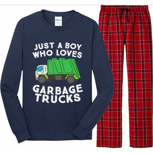 Garbage Truck Just A Boy Who Loves Garbage Trucks Long Sleeve Pajama Set