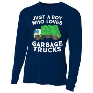 Garbage Truck Just A Boy Who Loves Garbage Trucks Cooling Performance Long Sleeve Crew