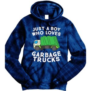 Garbage Truck Just A Boy Who Loves Garbage Trucks Tie Dye Hoodie