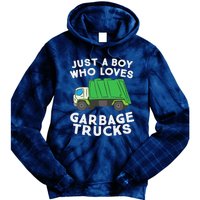 Garbage Truck Just A Boy Who Loves Garbage Trucks Tie Dye Hoodie