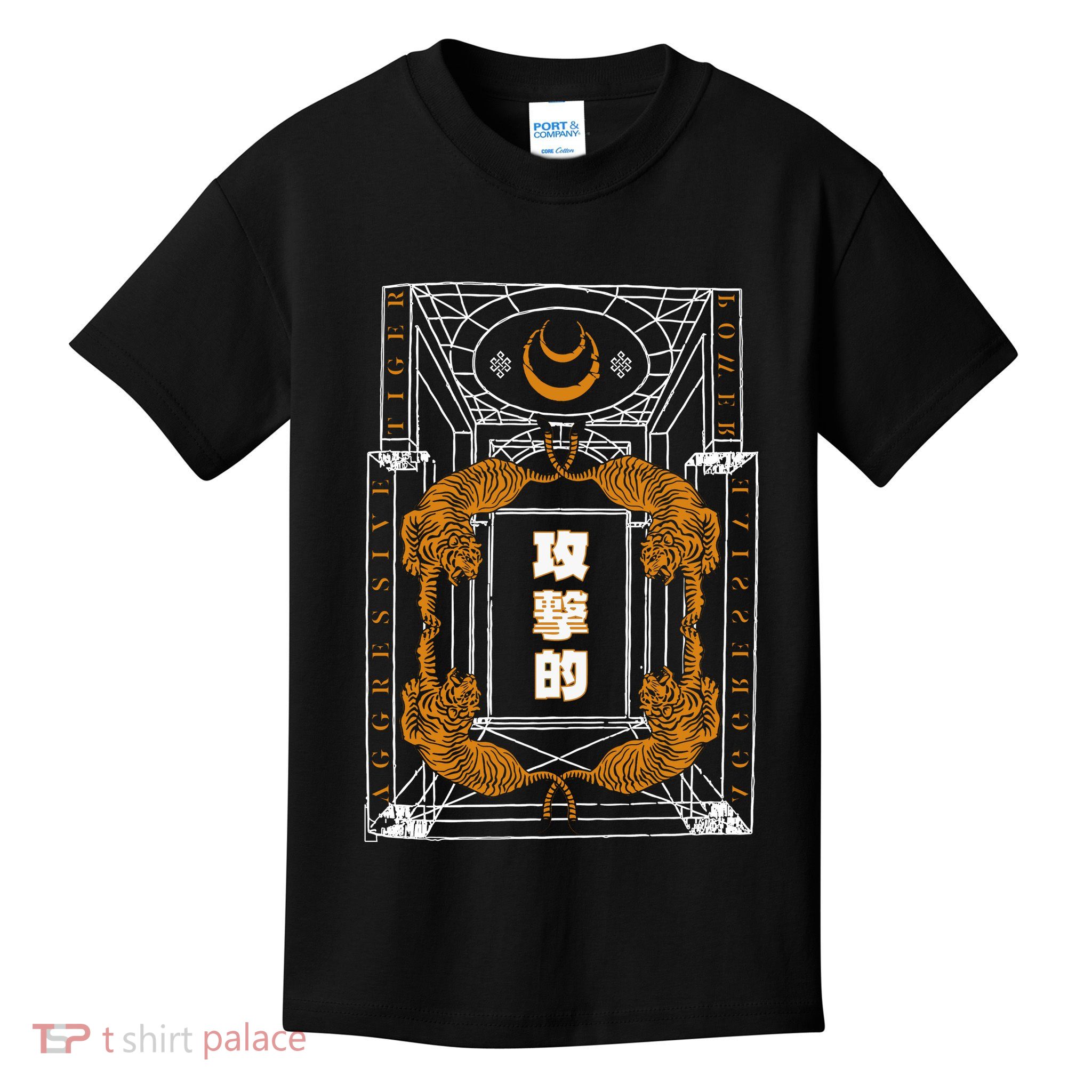Golden Tigers Japanese Text Aggressive Kids T-Shirt