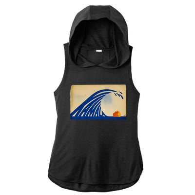 Gary Taxali Kamala Wave Ladies PosiCharge Tri-Blend Wicking Draft Hoodie Tank