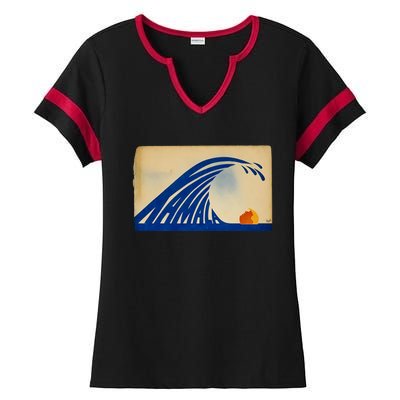 Gary Taxali Kamala Wave Ladies Halftime Notch Neck Tee