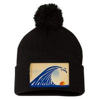 Gary Taxali Kamala Wave Pom Pom 12in Knit Beanie