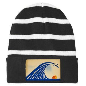 Gary Taxali Kamala Wave Striped Beanie with Solid Band