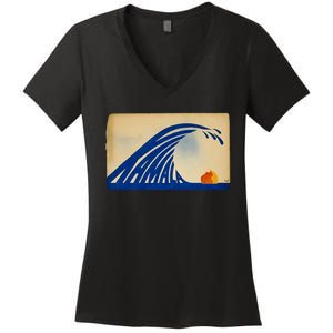 Gary Taxali Kamala Wave Women's V-Neck T-Shirt