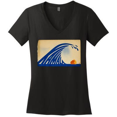 Gary Taxali Kamala Wave Women's V-Neck T-Shirt